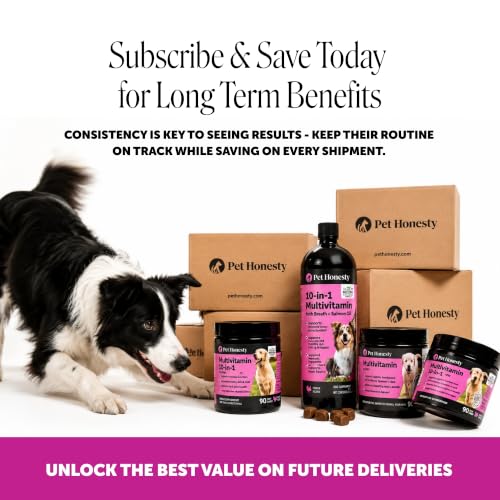 Image of 10-in-1 Dog Multivitamin Supplement with Glucosamine & Probiotics - Hip & Joint Support, Digestive Health, Immune Support, Heart & Skin - All-in-One Daily Vitamins & Omega-3s (Peanut Butter, 90 ct)