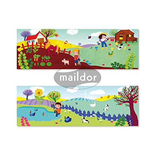 Maildor 566401O, Valisette Stick'story, 2 DECORS, Size:42x14 cm + 4 sheets of repositionable STICKERS, FARM (100 stickers) - Image 3