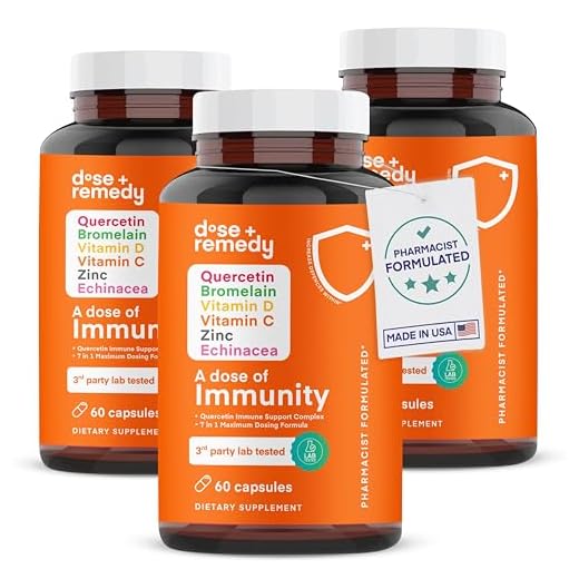 A Dose of Immunity Quercetin with Vitamin C and Zinc, Vitamin D, 500mg Quercetin Bromelain with Echinacea & B Vitamins, Lung Immune Support Supplement 7 in 1 Immune Defense Immunity Booster 180 Count