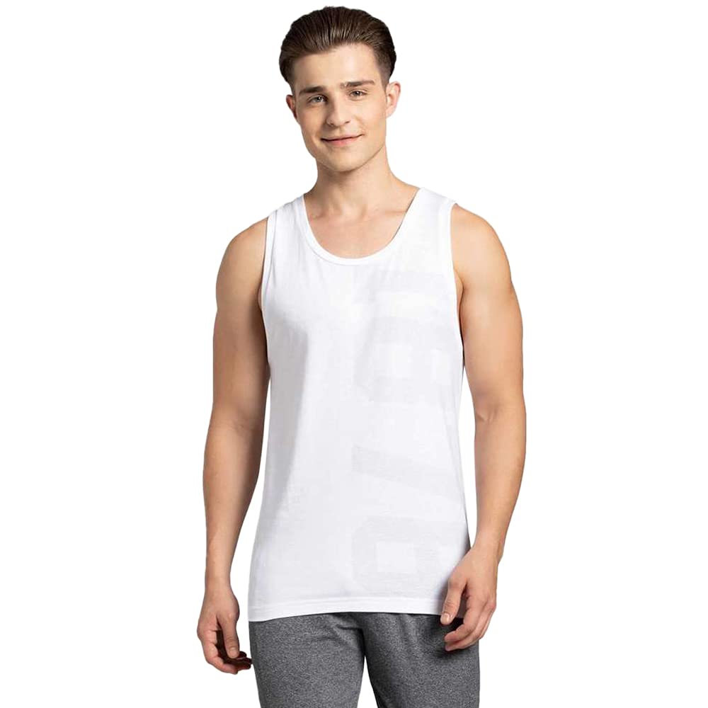 jockey Men's Printed Regular Fit Vest (9928_White Print_M)-picture-13
