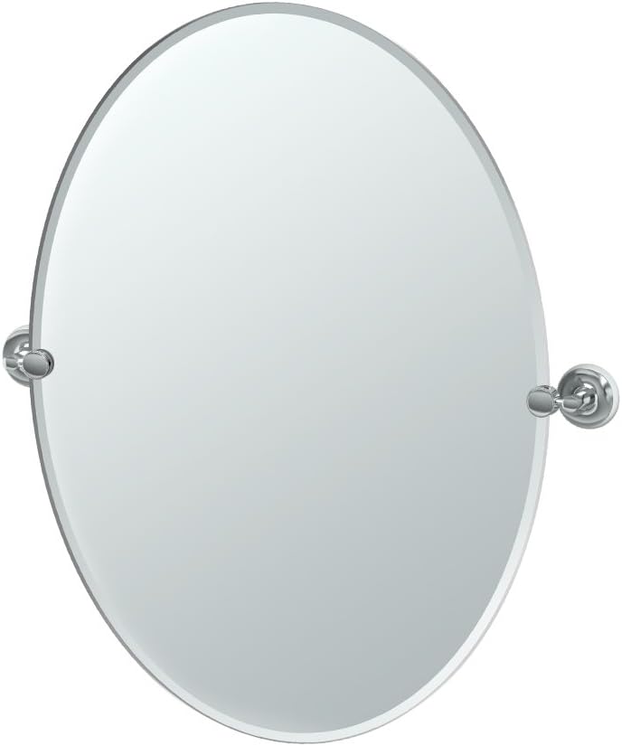 Gatco - 5079LG Designer II Frameless Oval Pivot Mirror, 32 Inch, Chrome Chrome 32 Inch Frameless Oval