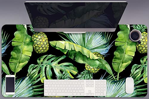 Sous-main de bureau vinyle imperméable 90x45cm grand tapis ananas antidérapant