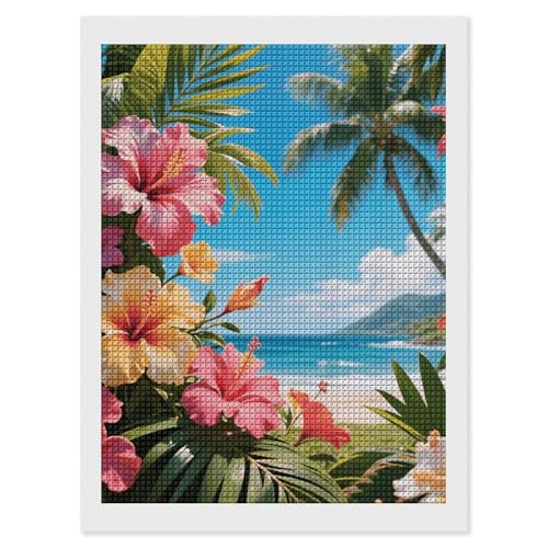Peinture diamant hawaïenne 5D pour créer une décoration murale exotique dans votre salon