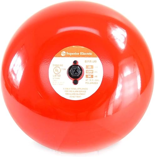 Superior Electric BFA8120 Campana de alarma contra incendios y seguridad, 8 pulgadas, 120 VAC, aprobada por UL