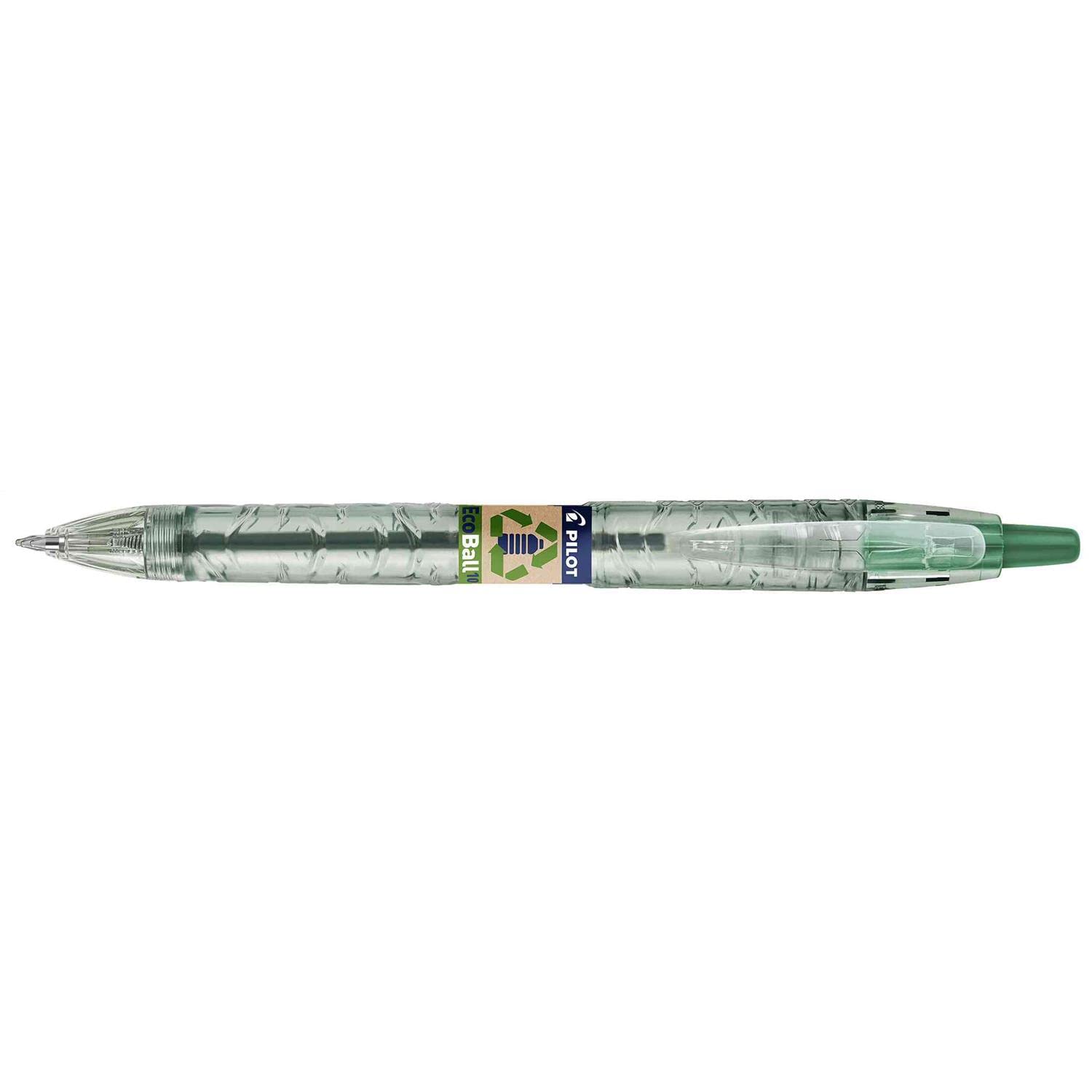 PILOT Ecoball - Bolígrafo reciclado (10 unidades), color verde