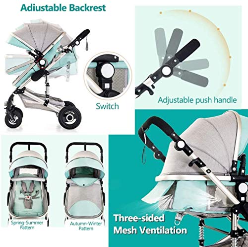 Lichtgewicht Kinderwagen Wandelwagen Kinderwagen 3 In 1 Opvouwbare Schokbestendige Hoge Landschap Luxe Kinderwagen… - Afbeelding 4