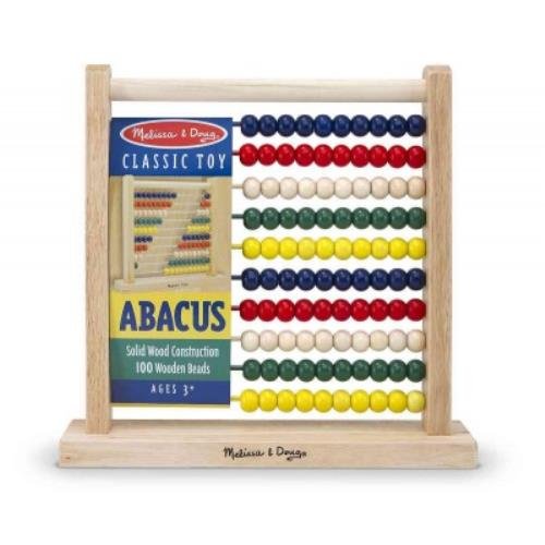 Melissa & DougAbacus Classic Wooden Toy, Developmental Toy, Brightly-Coloured Wooden Beads, 8 Extension Activities, 30cm H x 30cm W x 7.6cm L