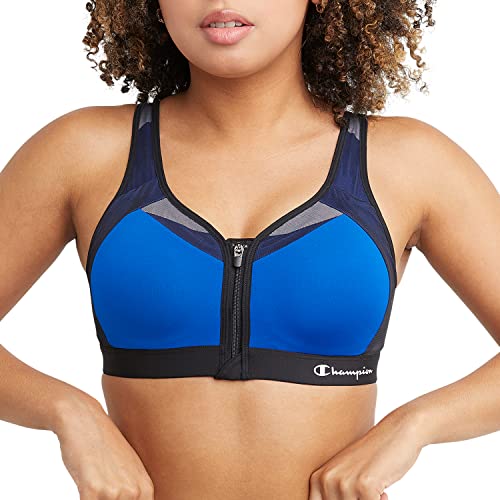 Image of Champion Women's Sports Bra, Motion Control Zip High-impact Sports Bra, Wirefree Bra for Women