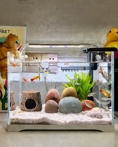 Image of Ceramic Aquarium Decor Natural Tree Brown Betta Fish Tank Cave