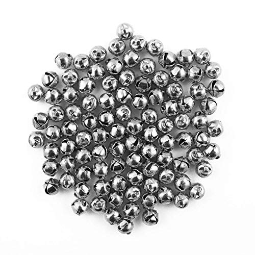 0.25 Inch 6mm Tiny Silver Craft Jingle Bells Bulk 100 Pieces