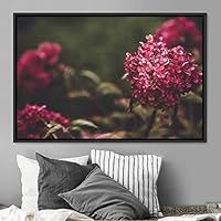 Framed Canvas Wall Art Flora Snapshot Closeup Dark Expressive Farmhouse/Country Floral Multicolor Photography Realism Single - 16x24 inches