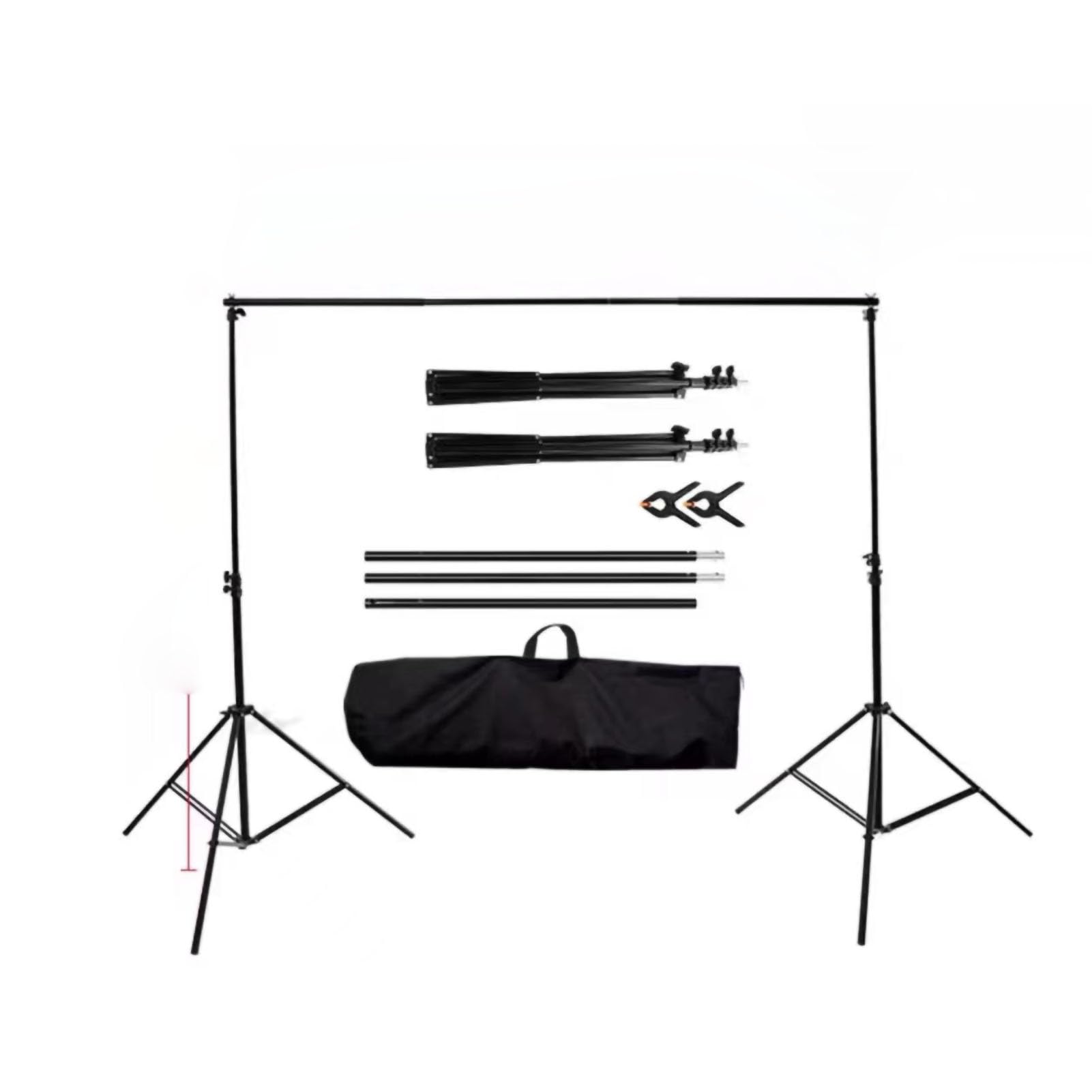 Leapiture Background Stand Iron Pipe Backdrop Support Stand Photo Backgroundsors Retractable Adjustable for Photography Studio Video (2x2m/2.19x2.19yd Without Backdrop)
