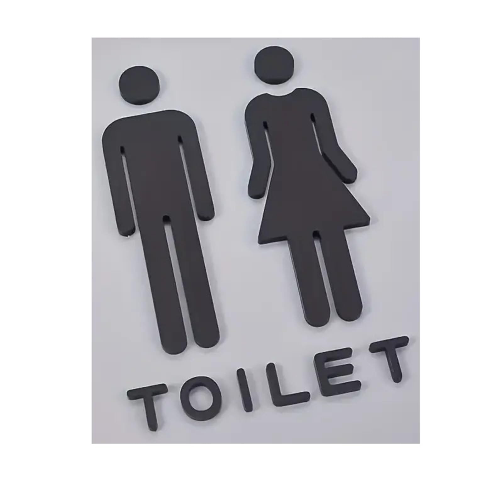 Toilet Sign 3D DIY Man & Woman Toilet Sticker WC Door Sign Decals Signs Restroom Washroom Signage Plaque Wall Decor Removable(Black)