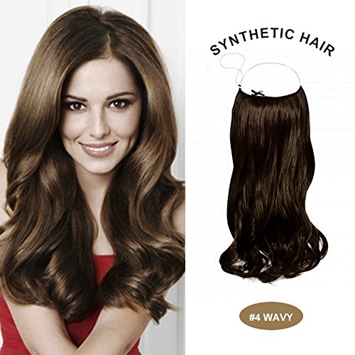COCO Synthetic Hair Extensions Curly Wavy 20 Inches (Medium Brown)
