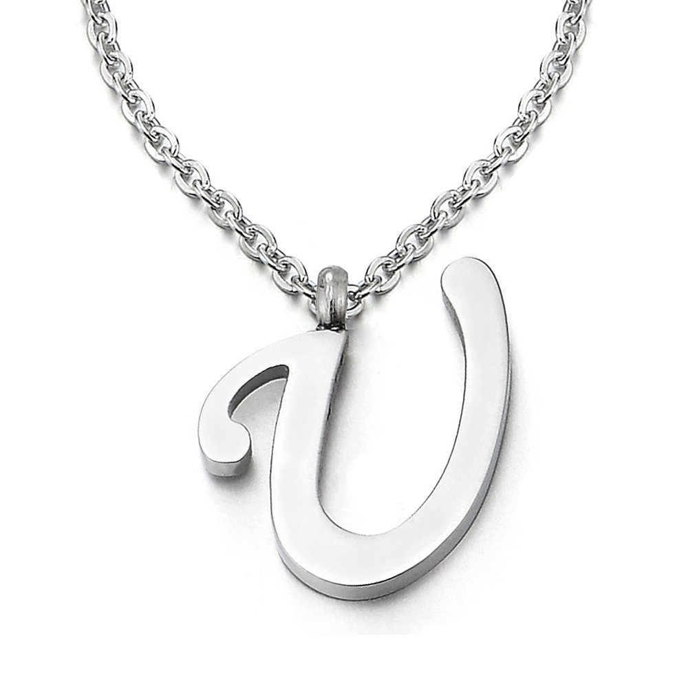 Nombre Inicial Letra del Alfabeto A Colgante, Collar de Mujer Hombre, Acero Inoxidable,50cm Cadena Cuerda — view 9