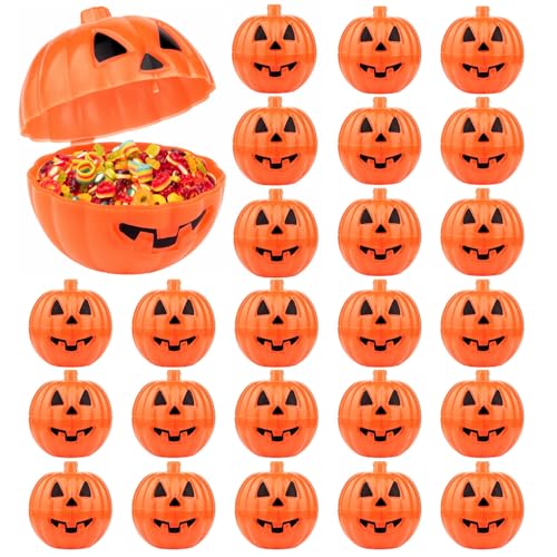 ASTARON 24 Pcs Pumpkin Halloween Treat Containers for Halloween Scavenger Hunt Game Halloween Pumpkin Trick or Treat Candy Boxes for Halloween Party Favors Pumpkin Hunt Supplies