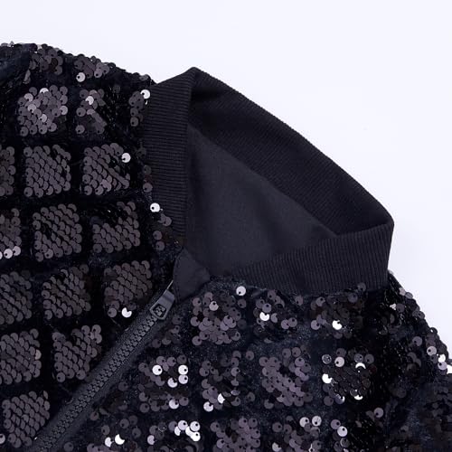 Image of Cilucu Kids Jackets Girls Boys Plaid Sequin Zipper Coat Jacket for Toddler Girls Birthday Outerwear Clothes