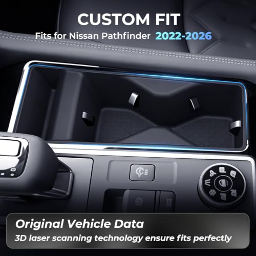 Image of Center Console Cup Holder Inserts for Nissan Pathfinder 2026 2025 2024 2023 2022, Interior Accessories TPE Car Cup Holders Covers Protector for 2022-2026 Pathfinder, Black