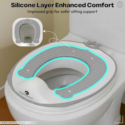Image of StarAndDaisy Potty Seat /Chair for Kids 1-5 Years / 3-In-1 Baby Toilet Training Seat with Anti-Slip Pads, Removable Potty Pot, Potty Training Seat for Baby & Kids -Grey