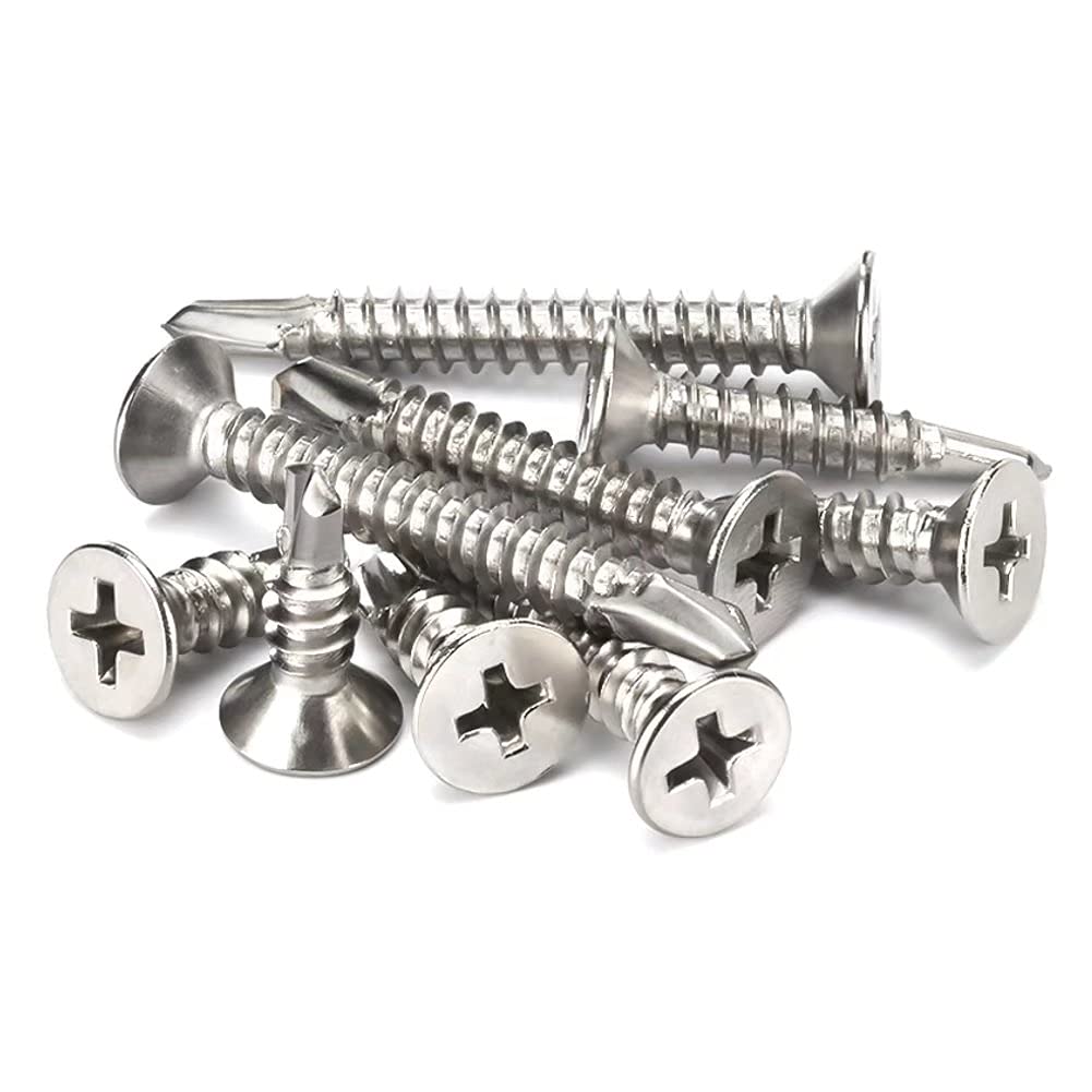 ANSIEDIO Self Drilling Screws Self Tapping Screw Cross Countersunk Drill Tail Metal Screws, M5.5×19mm,20 pcs - Image 2