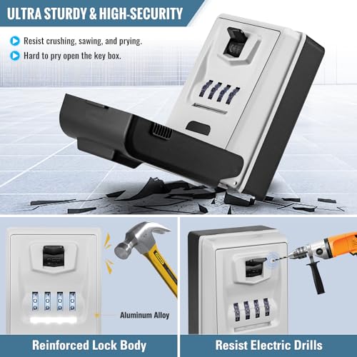 ENONEO Key Lock Box Wall Mounted with Light Up Dial - Image 4