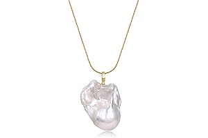 Delicate Baroque Pearl Pendant Necklace with Golden Chain