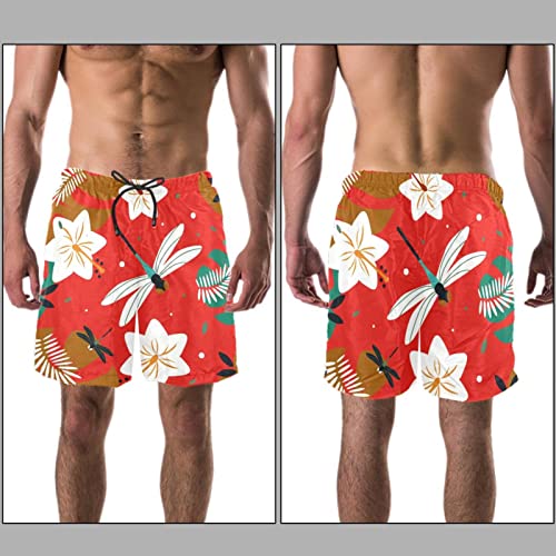 Short de plage à séchage rapide motif fleurs blanches JDEZ