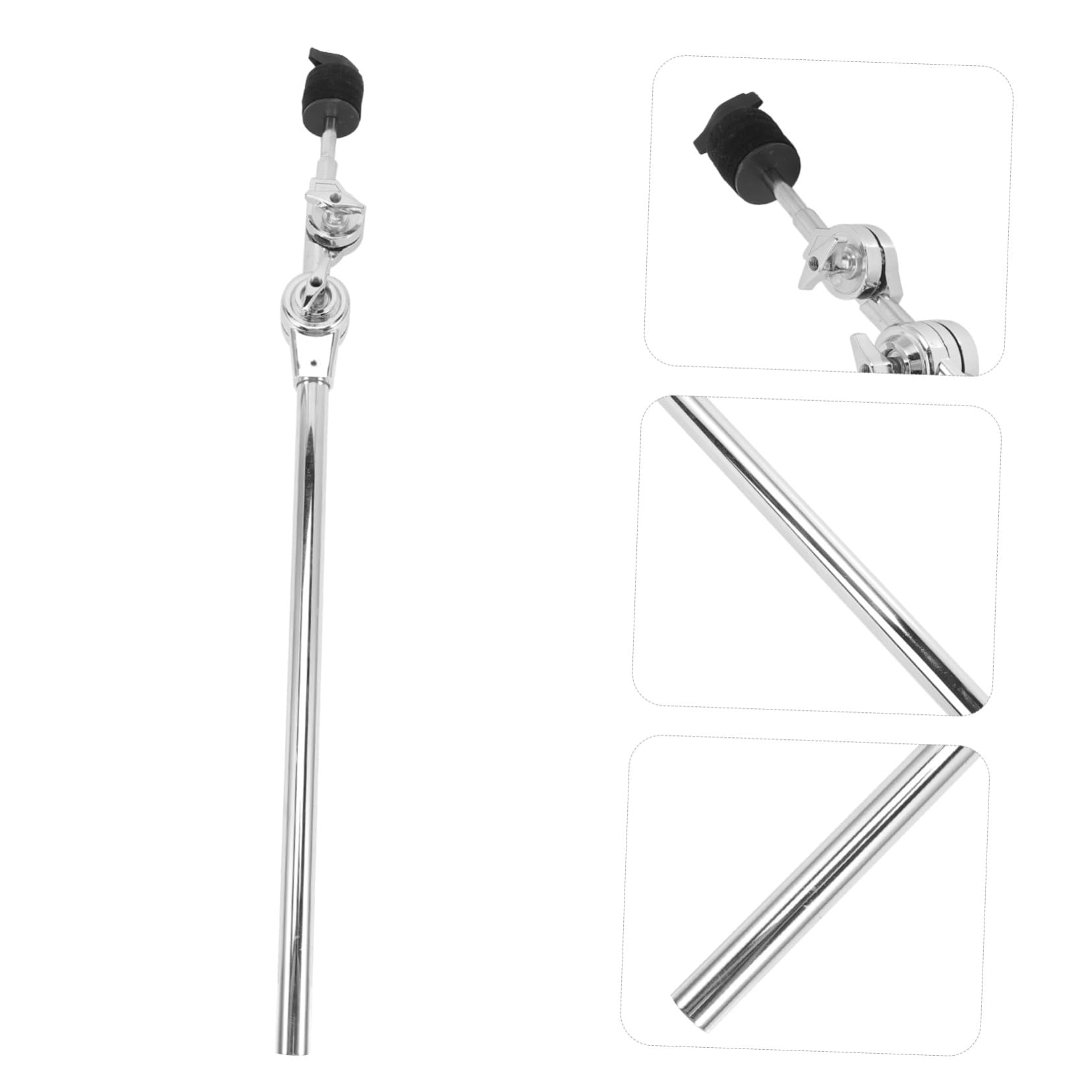 Beaupretty Soporte de Clip de Extensión para Platillos Brazo de Soporte Metálico Ajustable de Instrumento de Percusión para Escenario de Batería