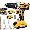 Kit Parafusadeira, Furadeira e Chave de Impacto Sem Fio 21V com 2 Baterias, furadeiras elétricas Potente, Durável e Versátil para Profissionais, Vendido pela Inava