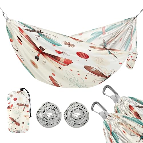 ATTX Dragonfly Pattern Camping Hammock - Lightweight & Portable Hammocks, Heavy Duty 330lbs Capacity for Indoor, Hiking, Backpacking, Travel, Backyard, Beach#461