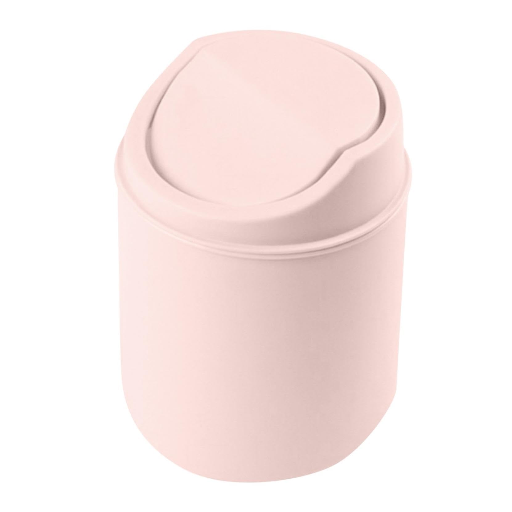 Mini Wastebasket Trash Can - Desktop Plastic Waste Garbage Can with Swing Lid Stylish Countertop Trash Binx Table