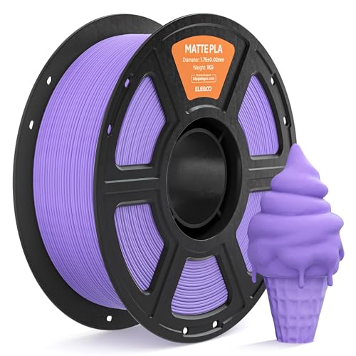 ELEGOO Matte PLA Filament 1.75mm Lavender Purple 1KG 3D Printer Filament High Precision 1kg Spool (2.2lbs) Fits for Most FDM 3D Printers