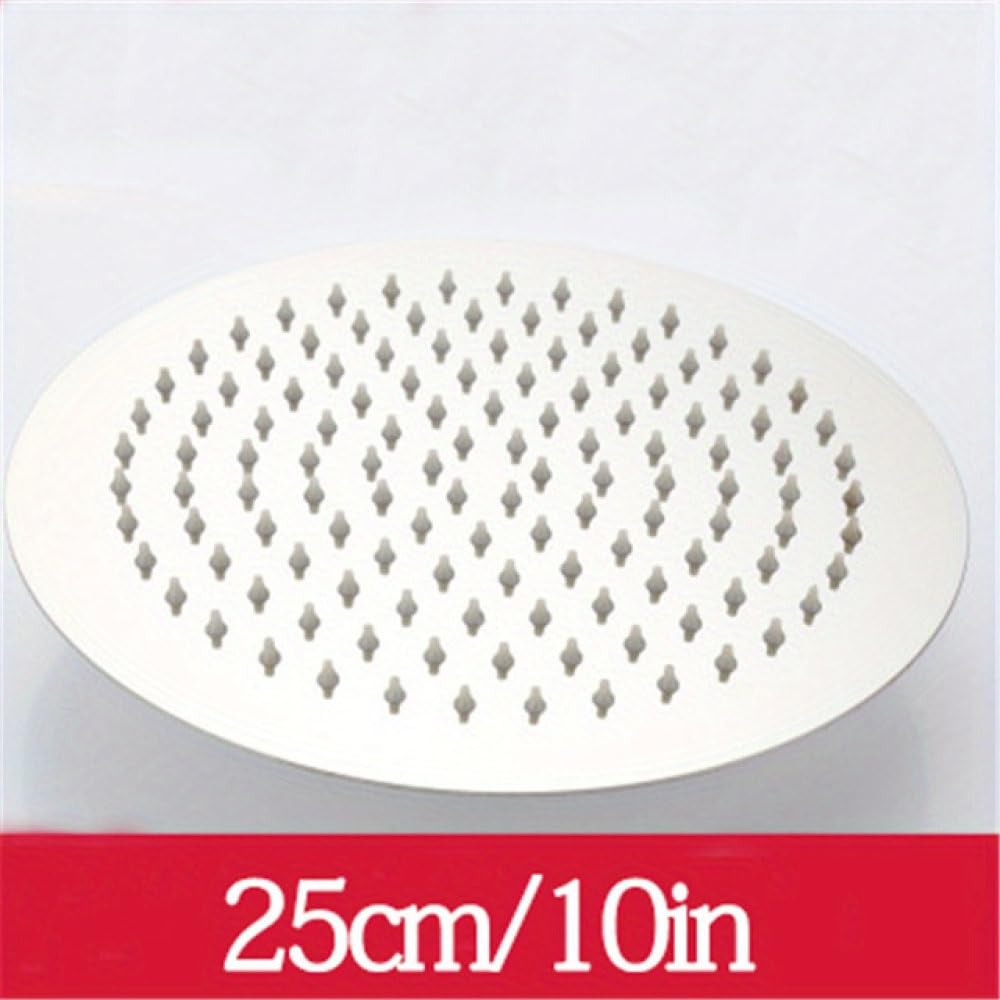 Cabezal de ducha Rociador superior de acero inoxidable Cabezal de ducha presurizado ultrafino Baño Lluvia Cascada Ducha Accesorios de baño, 10, pulgadas circular