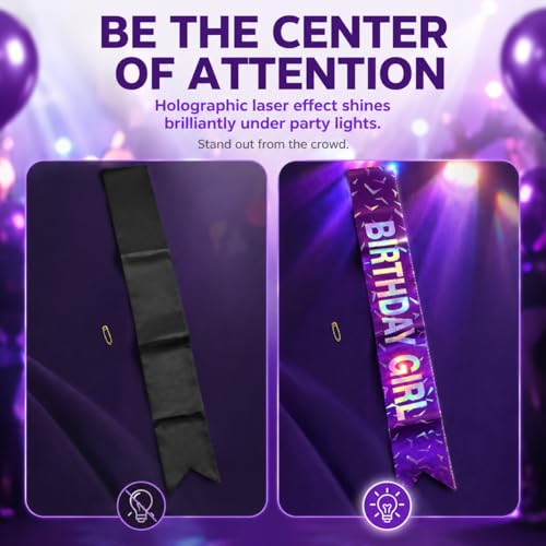 Birthday Girl Sash, K Pop Hunters Purple Birthday Sash Party Decoration — view 5