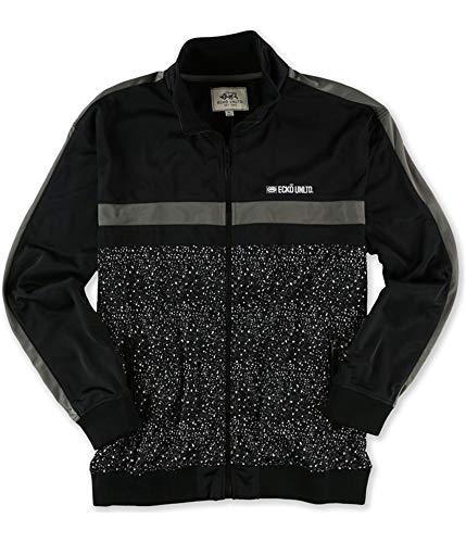 Ecko Unltd. Mens Poly Tricot Track Jacket, Black, X-Small