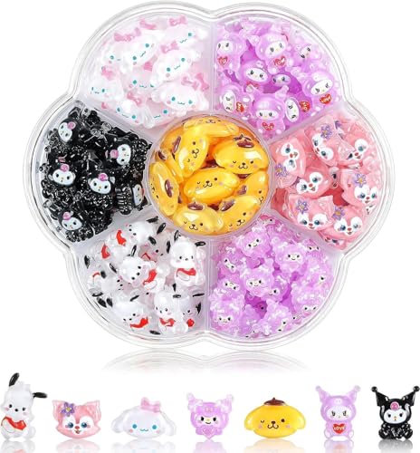 ネイルアートチャーム キティ サンリオ 70個セット 3D キティ ネイルデコレーション ジュエリーパーツ デコパーツ 立体 可愛い 手作り ハンドメイド 1箱の漫画の釘の装飾のかわいく大きい釘の石 宝石類の部品はハンドメイドの装飾の部品を制作する (G1