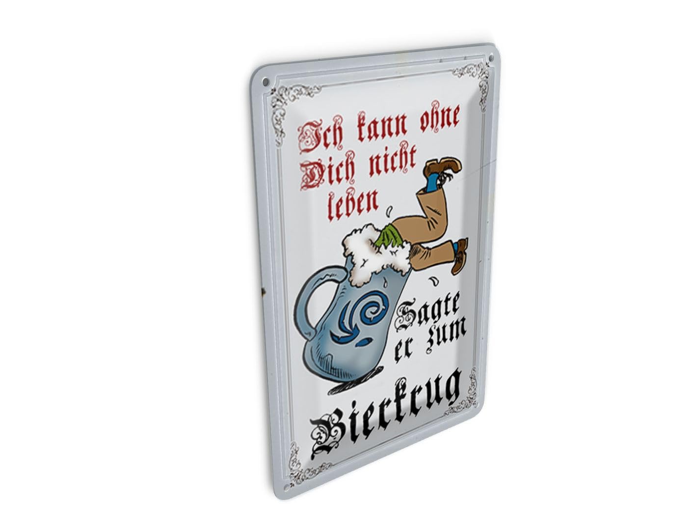 Femer Tin Postcard Beer 10 x 14 cm kann nicht ohne dich nicht leben Decorative Sign