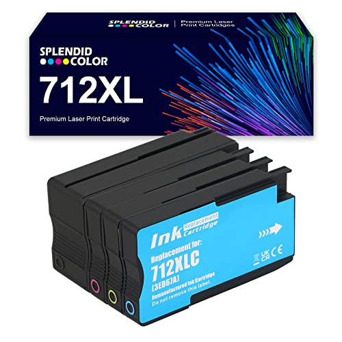 Splendidcolor 712 Ink Remanufactured 4 Pk High Yield 712Xl 712 Ink Cartridges Replacement For 712 Ink Cartridges For Designjet T120 T230 T250 T630 T650 T650 Studio Plotter Printers. #TOP2