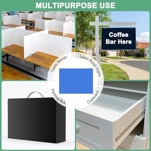 Image of M METERXITY 2-Pack Corrugated Plastic Sheets, 12 Inch x 16 Inch Waterproof Blank Corrugated Poster Board Yard Signs for Garage Sale /Office /Classroom /Party /Lawn Sign Road [4mm Thick, Blue]