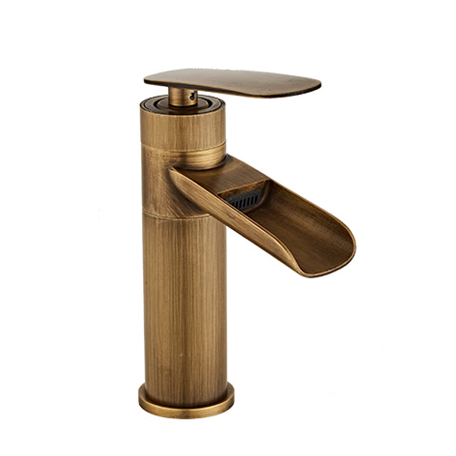 Grifo de cascada negro de diseño sofisticado compatible con lavabo blanco 5