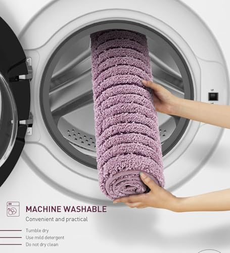 Image of Obsessions Soft & Plush Bath Mat | Quick Dry, Stain & Skid Resistant | Luxuriously Soft, Long Lasting Color | TPR Latex Backing, Size 50x80 cm, Onion Pink & Plum