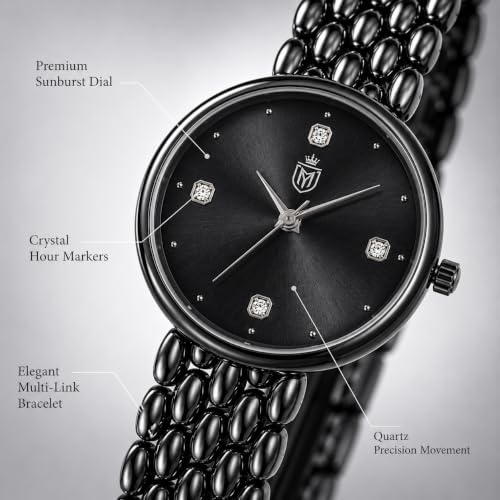 Image of MOOVER Analog Watch for Women & Girls | Luxury Bracelet Style Ladies Wrist Watch | Crystal Dial with Premium Stainless Steel Chain Strap | Fashion Watch for Daily Wear, Party & Gift