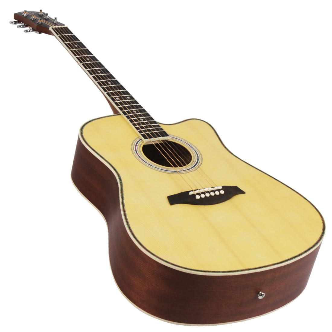 41-Zoll-Folk-Gitarre, Massivholz-Gitarre, Naturholz-Farbe Gitarre, Fichten-Panel-Gitarre, Hölzerne Gitarre, Einsteiger-professionelle Holzgitarre, Zupfinstrument, Gitarre