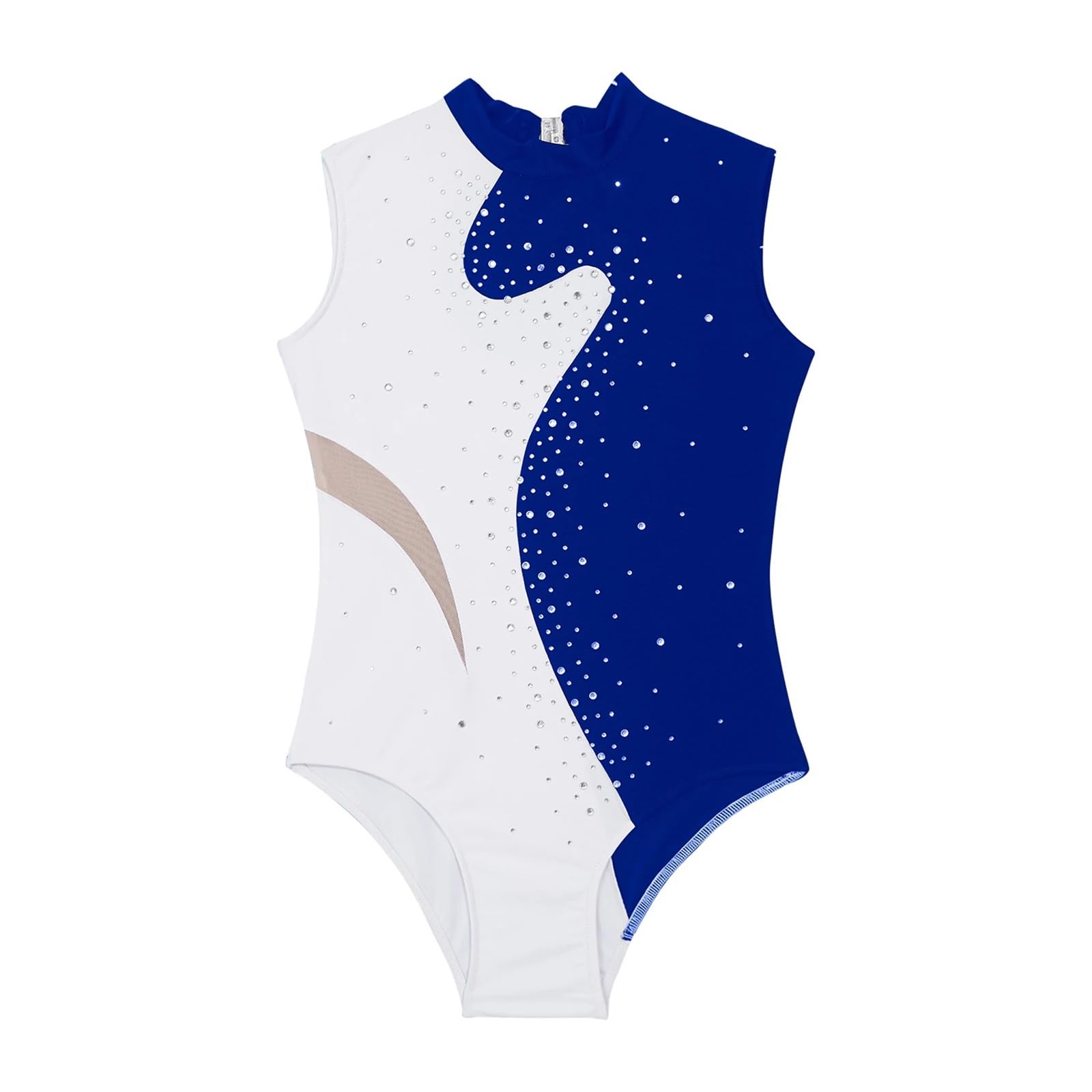 Justocorp De Gym Fille Combinaison de gymnastique rythmique for enfants for filles et adolescentes, justaucorps de danse de ballet, combinaisons de patinage sans manches avec strass brillants for enfa