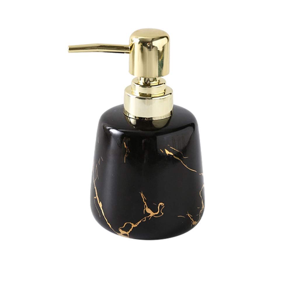 Kxaoxgrc Black Glass Soap Lotion Dispenser Set, Ceramic Soap Pump Hand Lotion Dispenser For Bathroom Kitchen Counter Multicolor(Black)