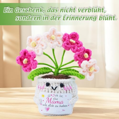 Velkorth Muttertagsgeschenk & Kleine Geschenke für Mama – Kreative Handgehäkelte Blume, die Niemals verwelkt Valentinstag, Geburtstag oder als Dankeschön für die Beste Mama der Welt