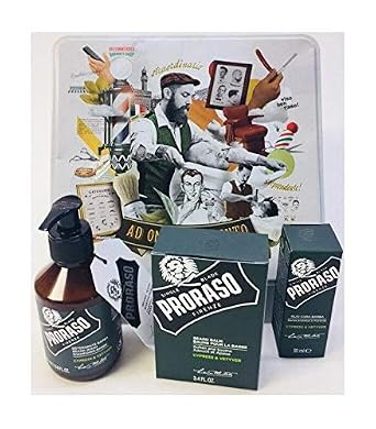 مجموعة هدايا Proraso Beard Care Kit للرجال مع غسول اللحية وزيت اللحية وبلسم اللحية