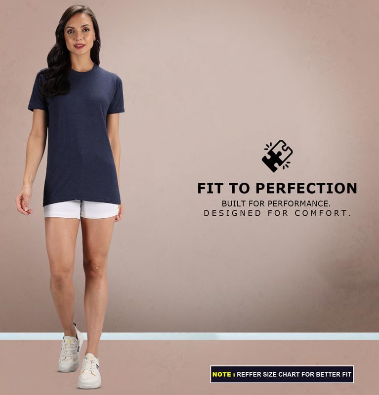 Image of Sleepynuts Women Boyfriend Plain Round Neck Half Sleeve T-Shirt