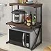 BAKAJI Scaffalatura Mobile Scaffale Porta Microonde Struttura in Metallo con 2 Ripiani Mensole in Legno MDF Organizer Mensola Porta Utensili Strumenti Cucina Design Moderno 69 x 37 x 54 cm Noce
