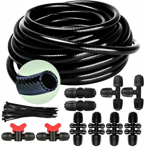 TBPA 1/2in. Drip Irrigation Tubing - 50FT Drip Line Irrigation System Parts for Garden(Includes 1/2